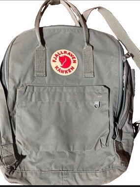 Fjallraven Kånken Backpack in Gray with Red Logo